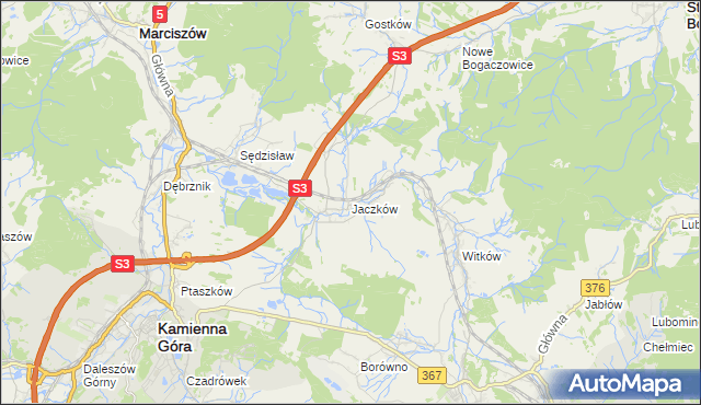 mapa Jaczków, Jaczków na mapie Targeo