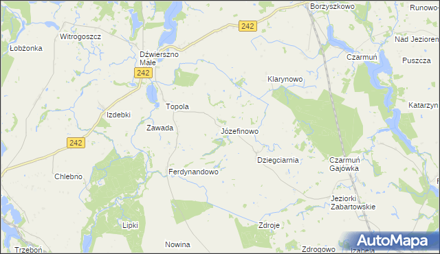 mapa Józefinowo gmina Łobżenica, Józefinowo gmina Łobżenica na mapie Targeo