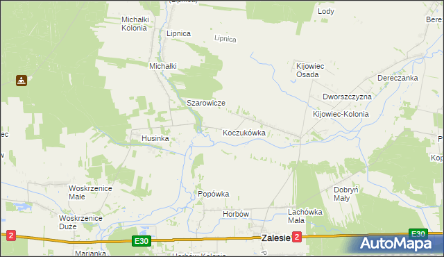 mapa Koczukówka, Koczukówka na mapie Targeo