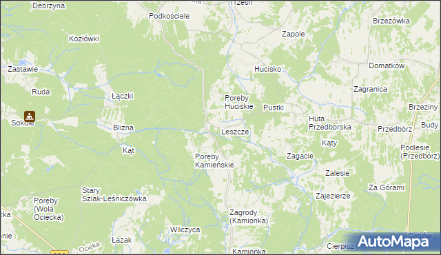 mapa Leszcze gmina Niwiska, Leszcze gmina Niwiska na mapie Targeo