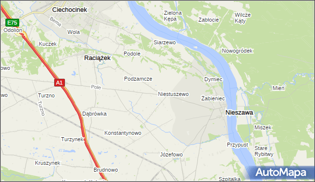 mapa Niestuszewo, Niestuszewo na mapie Targeo