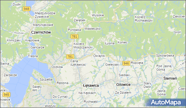 mapa Okrajnik, Okrajnik na mapie Targeo