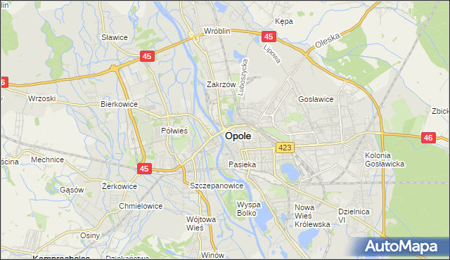mapa Opola, Opole na mapie Targeo