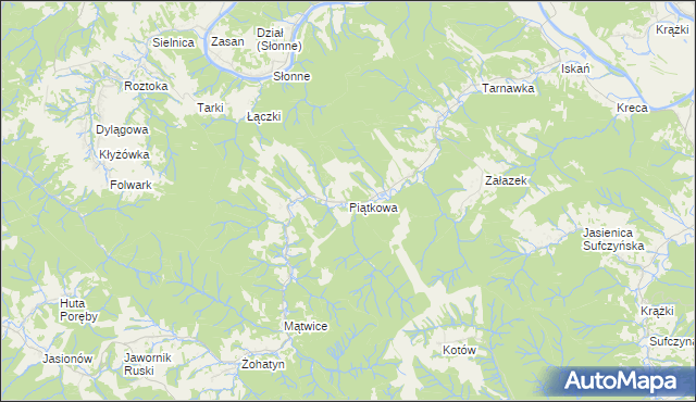 mapa Piątkowa gmina Dubiecko, Piątkowa gmina Dubiecko na mapie Targeo