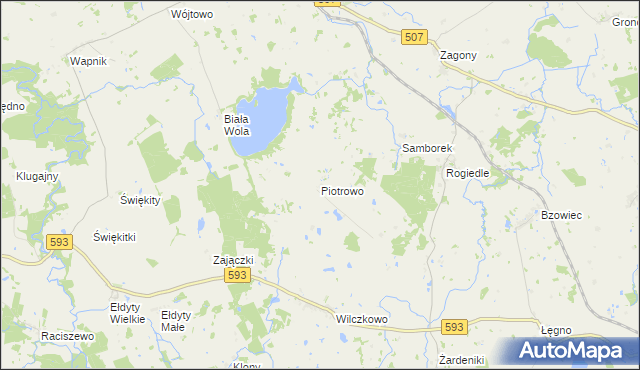 mapa Piotrowo gmina Lubomino, Piotrowo gmina Lubomino na mapie Targeo
