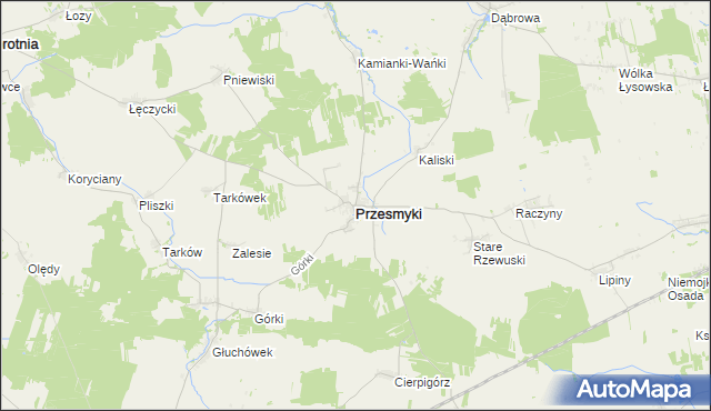 mapa Przesmyki, Przesmyki na mapie Targeo