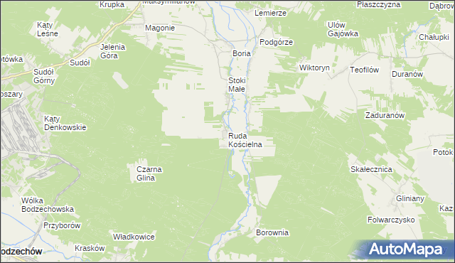 mapa Ruda Kościelna, Ruda Kościelna na mapie Targeo