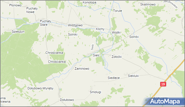 mapa Sielc gmina Boćki, Sielc gmina Boćki na mapie Targeo
