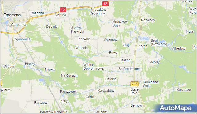 mapa Sielec gmina Opoczno, Sielec gmina Opoczno na mapie Targeo