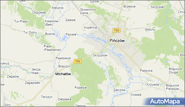 mapa Skrzypiów, Skrzypiów na mapie Targeo