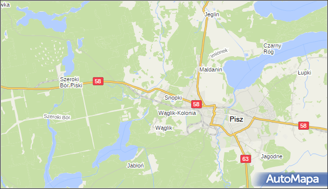 mapa Snopki, Snopki na mapie Targeo