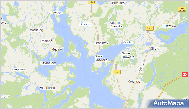 mapa Stare Drawsko, Stare Drawsko na mapie Targeo