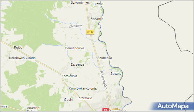 mapa Szuminka, Szuminka na mapie Targeo