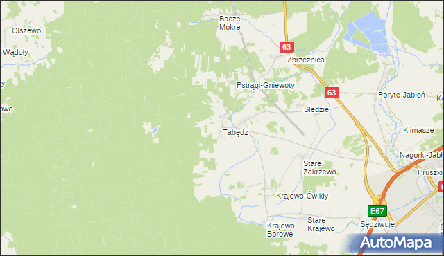 mapa Tabędz, Tabędz na mapie Targeo