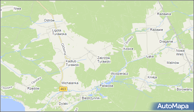 mapa Zakrzów Turawski, Zakrzów Turawski na mapie Targeo