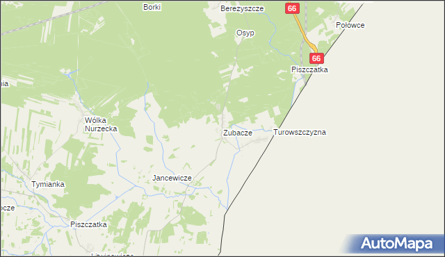 mapa Zubacze, Zubacze na mapie Targeo