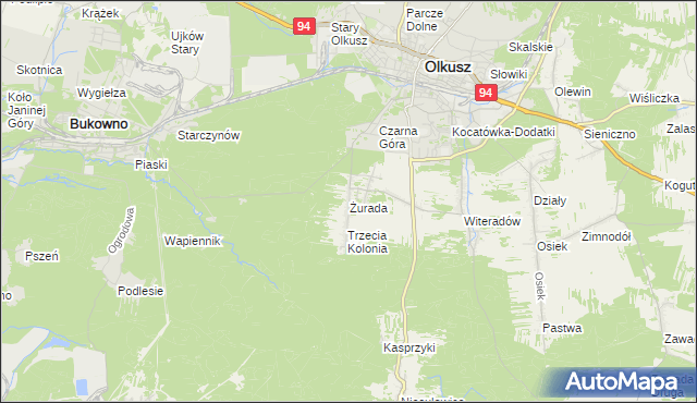 mapa Żurada, Żurada na mapie Targeo