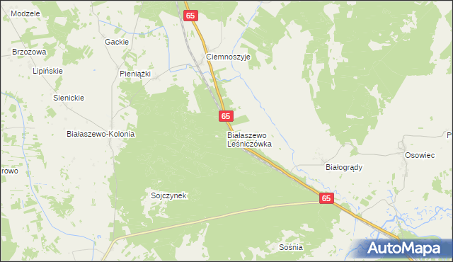 mapa Białaszewo Leśniczówka, Białaszewo Leśniczówka na mapie Targeo