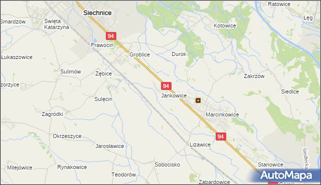 mapa Jankowice gmina Oława, Jankowice gmina Oława na mapie Targeo