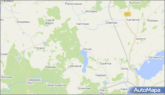 mapa Orkusz, Orkusz na mapie Targeo