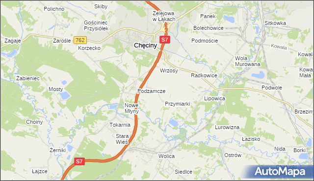 mapa Starochęciny, Starochęciny na mapie Targeo