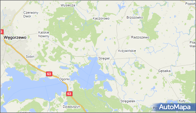 mapa Stręgiel, Stręgiel na mapie Targeo