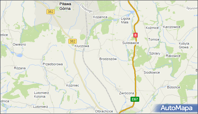 mapa Brodziszów, Brodziszów na mapie Targeo