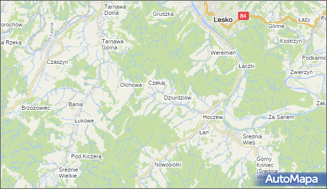 mapa Dziurdziów, Dziurdziów na mapie Targeo