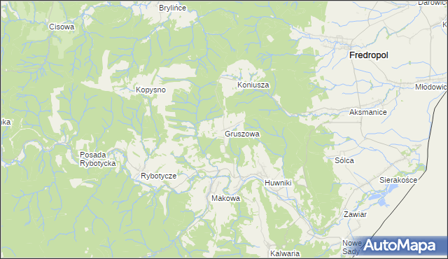 mapa Gruszowa, Gruszowa na mapie Targeo