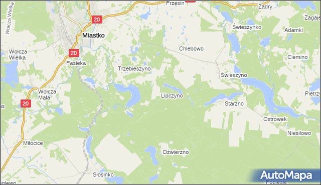 mapa Lipczyno, Lipczyno na mapie Targeo