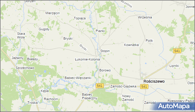 mapa Łukomie gmina Rościszewo, Łukomie gmina Rościszewo na mapie Targeo