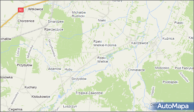 mapa Rzeki Wielkie, Rzeki Wielkie na mapie Targeo