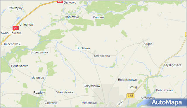 mapa Strzeczona, Strzeczona na mapie Targeo