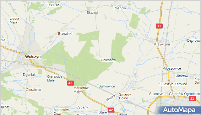 mapa Unieszów, Unieszów na mapie Targeo