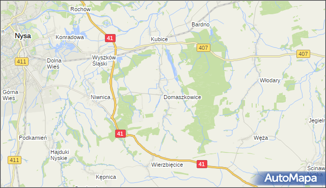 mapa Domaszkowice, Domaszkowice na mapie Targeo