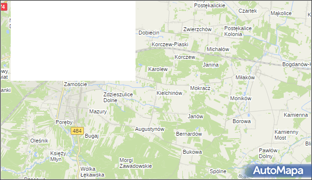 mapa Kielchinów, Kielchinów na mapie Targeo