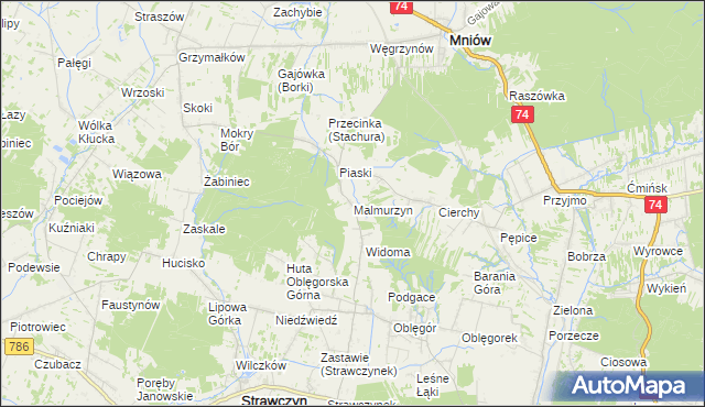 mapa Malmurzyn, Malmurzyn na mapie Targeo