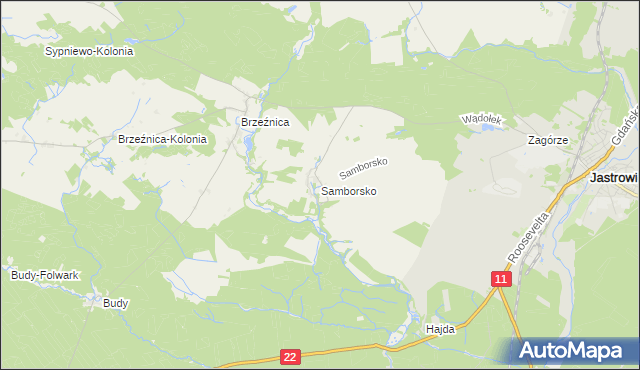 mapa Samborsko, Samborsko na mapie Targeo