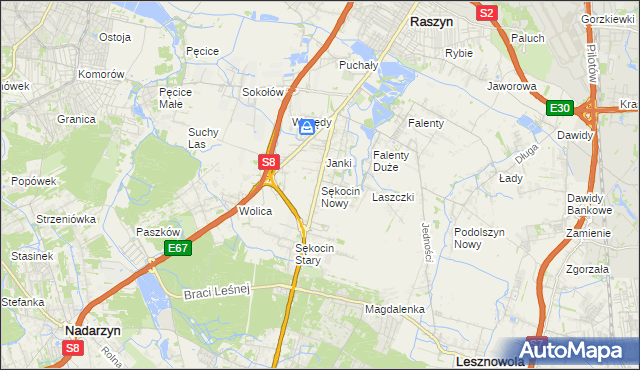 mapa Sękocin Nowy, Sękocin Nowy na mapie Targeo