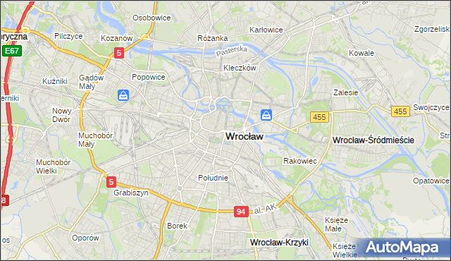 mapa Wrocławia, Wrocław na mapie Targeo