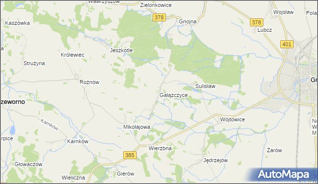 mapa Gałązczyce, Gałązczyce na mapie Targeo