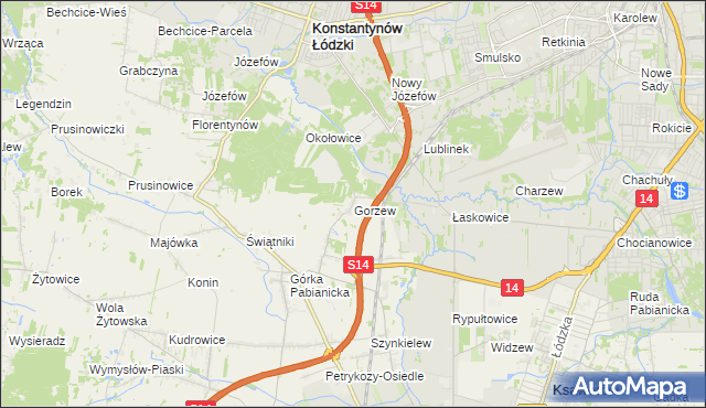 mapa Gorzew, Gorzew na mapie Targeo