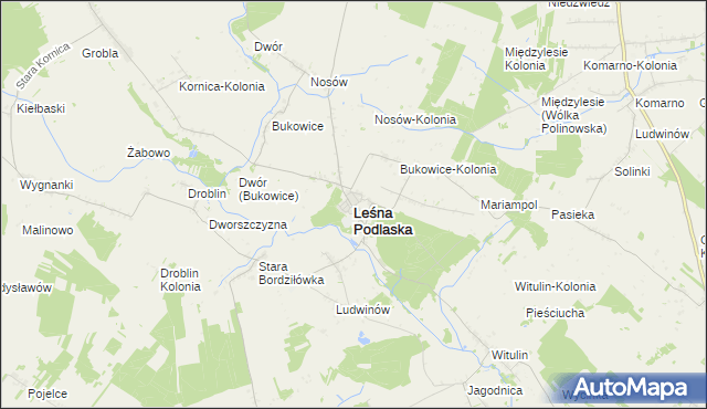 mapa Leśna Podlaska, Leśna Podlaska na mapie Targeo