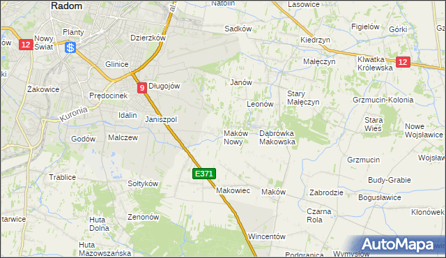 mapa Maków Nowy, Maków Nowy na mapie Targeo