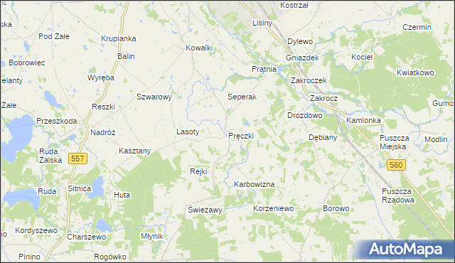 mapa Pręczki, Pręczki na mapie Targeo