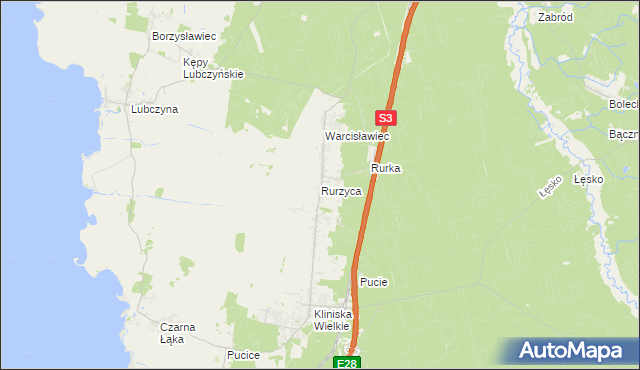 mapa Rurzyca, Rurzyca na mapie Targeo