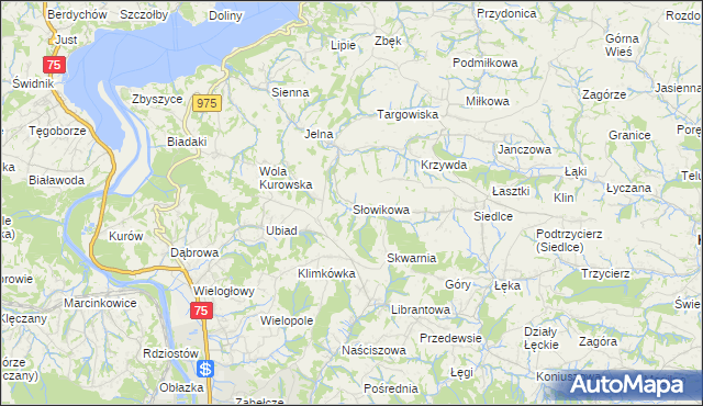 mapa Słowikowa, Słowikowa na mapie Targeo