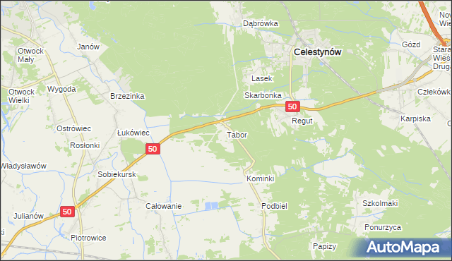 mapa Tabor, Tabor na mapie Targeo