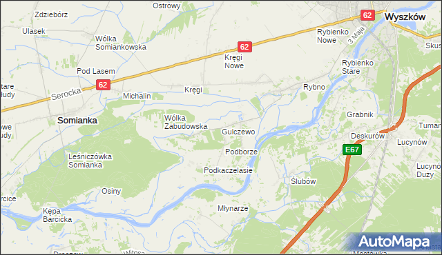 mapa Gulczewo gmina Wyszków, Gulczewo gmina Wyszków na mapie Targeo