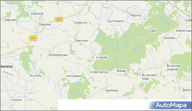 mapa Krężołki, Krężołki na mapie Targeo